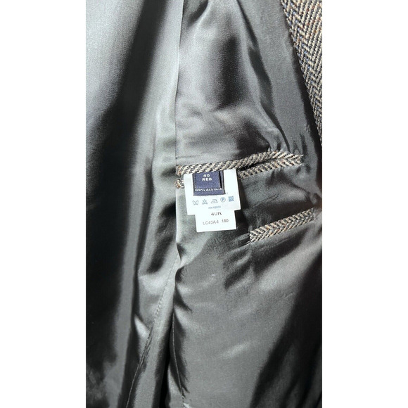 LANDS' END Men's Lambs Wool Herringbone 2 Button Sports Coat Blazer Size 40R - Picture 8 of 12